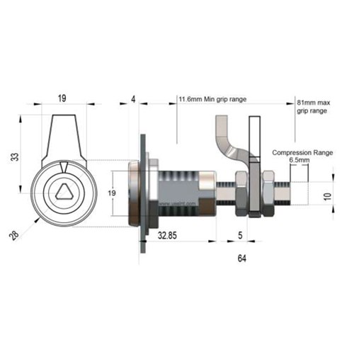 COMPRESSION LATCH - CHROME PLA